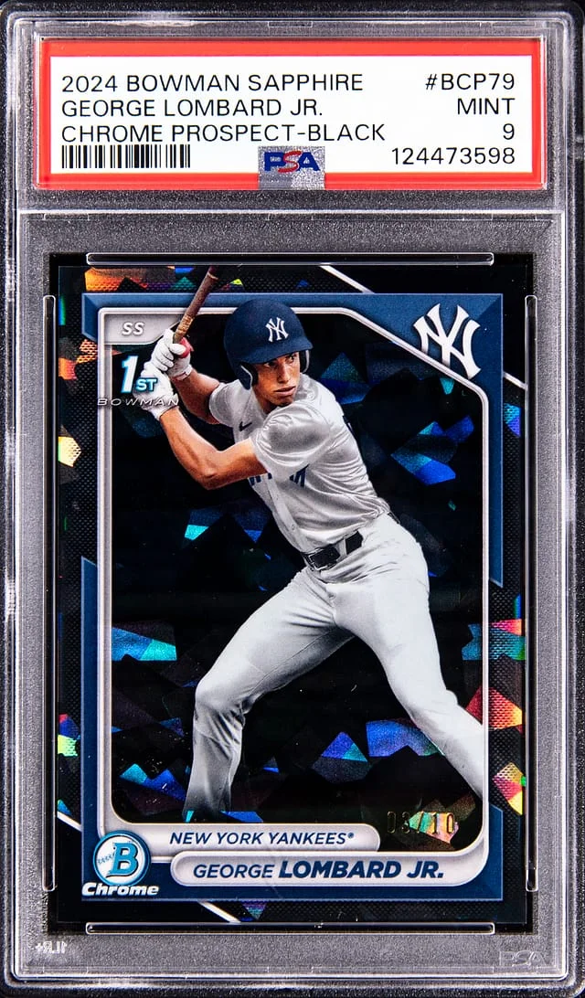 2024 Bowman George Lombard Jr. Sapphire Chrome Prospect Black Refractor #BCP-79 card image