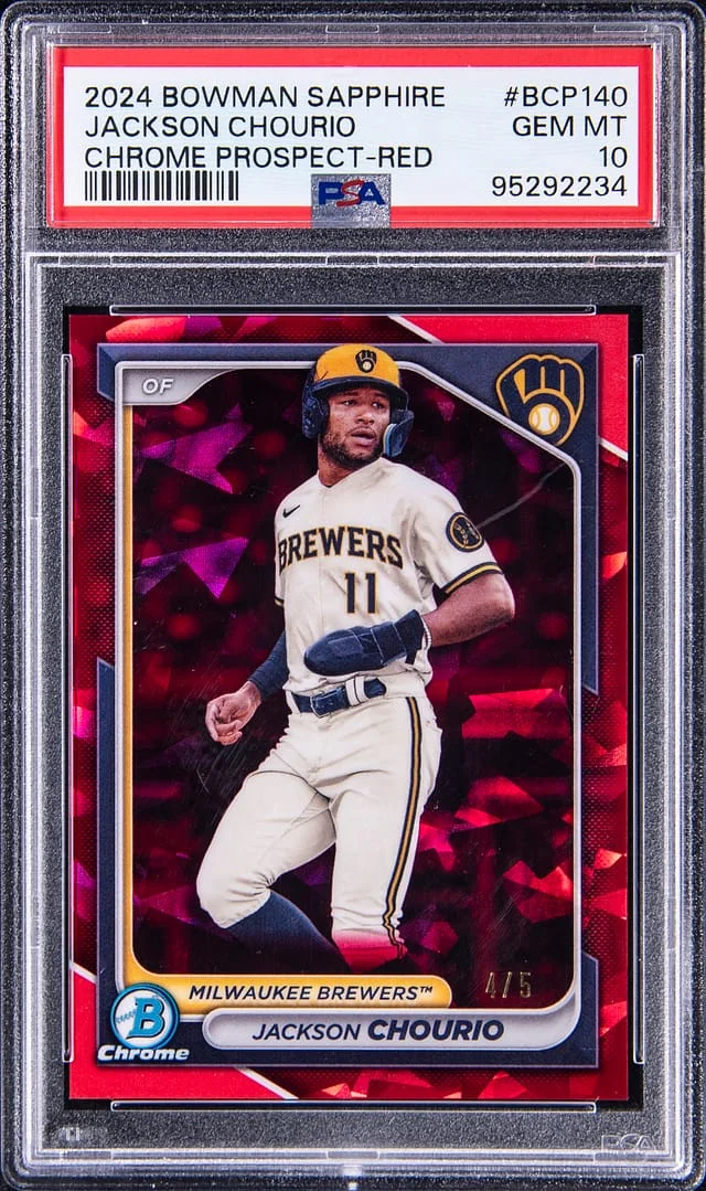2024 Bowman Jackson Chourio Sapphire Edition Chrome Prospect Red #BCP-140 card image