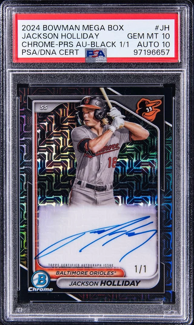2024 Bowman Jackson Holliday Mega Box Chrome Prospects Autograph Black #BMA-JH card image