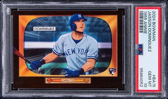 2024 Bowman Jasson Dominguez 1955 Anime Orange Refractor #BA15 card image