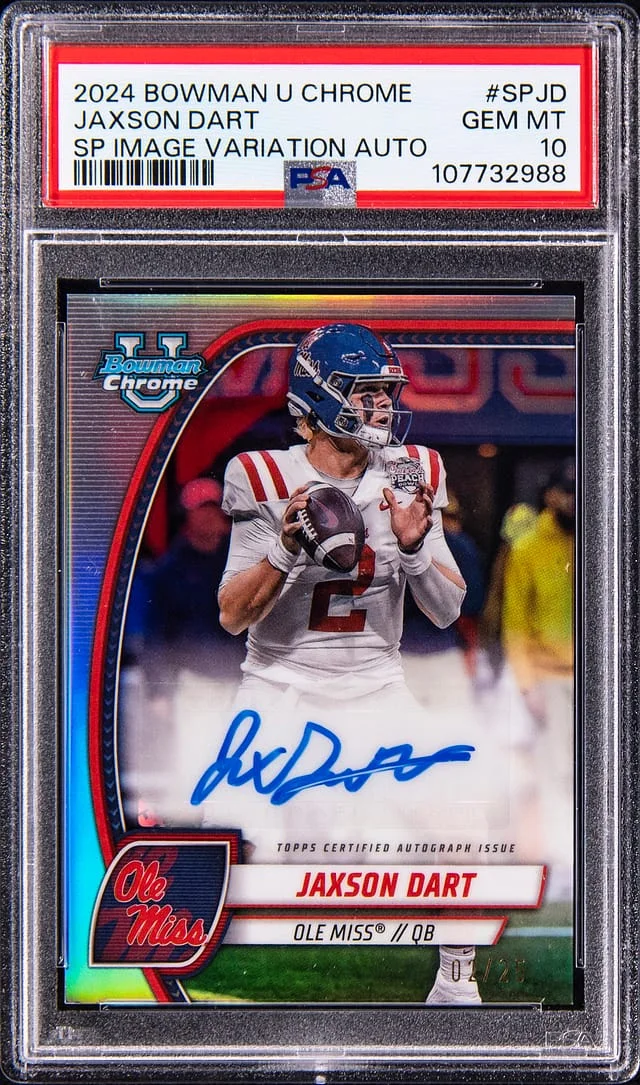 2024 Bowman Jaxson Dart U Chrome SP Image Variation Autograph #SP-JD card image