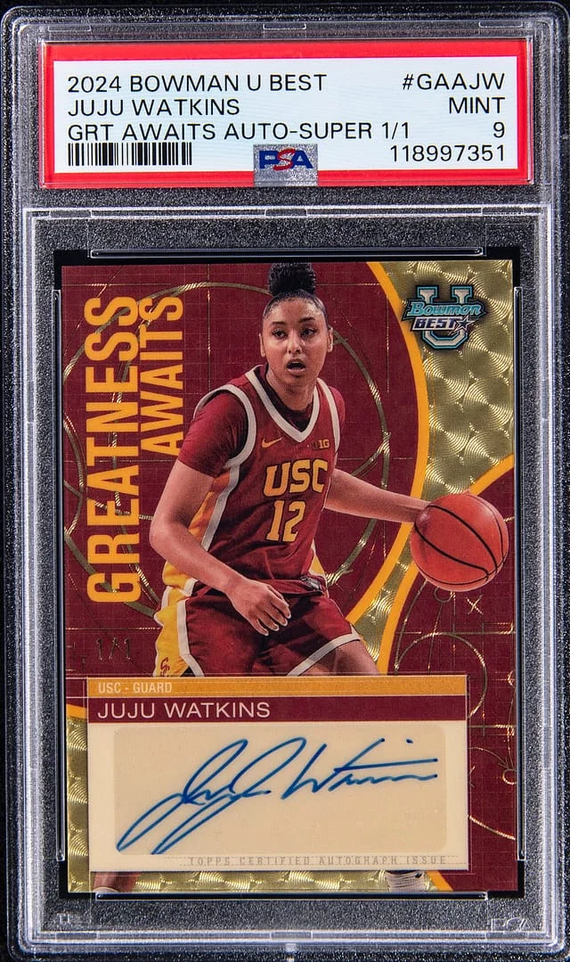 2024 Bowman JuJu Watkins U Best Greatness Awaits Autographs SuperFractor #GAA-JW card image