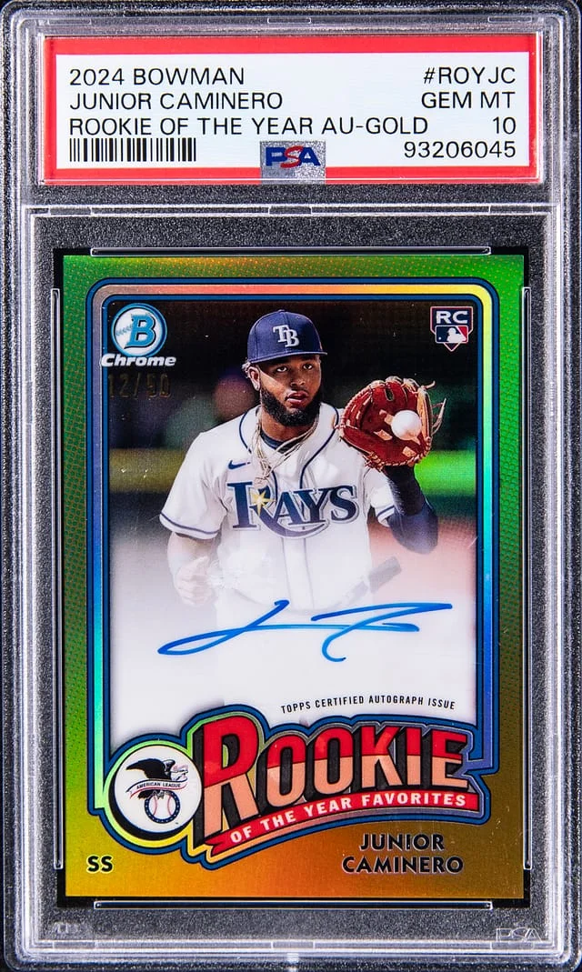 2024 Bowman Junior Caminero of the Year Autograph Gold #ROY-JC card image