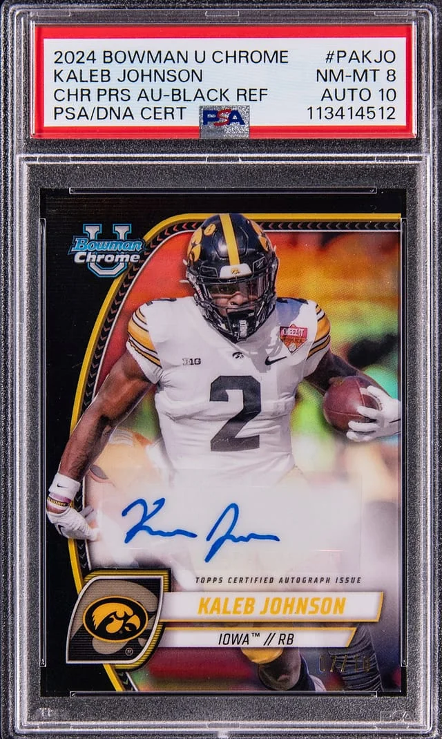 2024 Bowman Kaleb Johnson U Chrome Prospect Autographs Black Refractor #PA-KJO card image