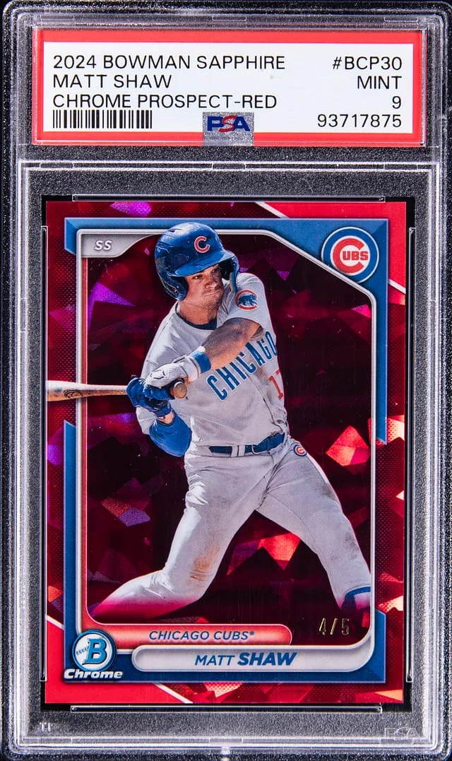 2024 Bowman Matt Shaw Sapphire Chrome Prospects Red #BCP30 card image