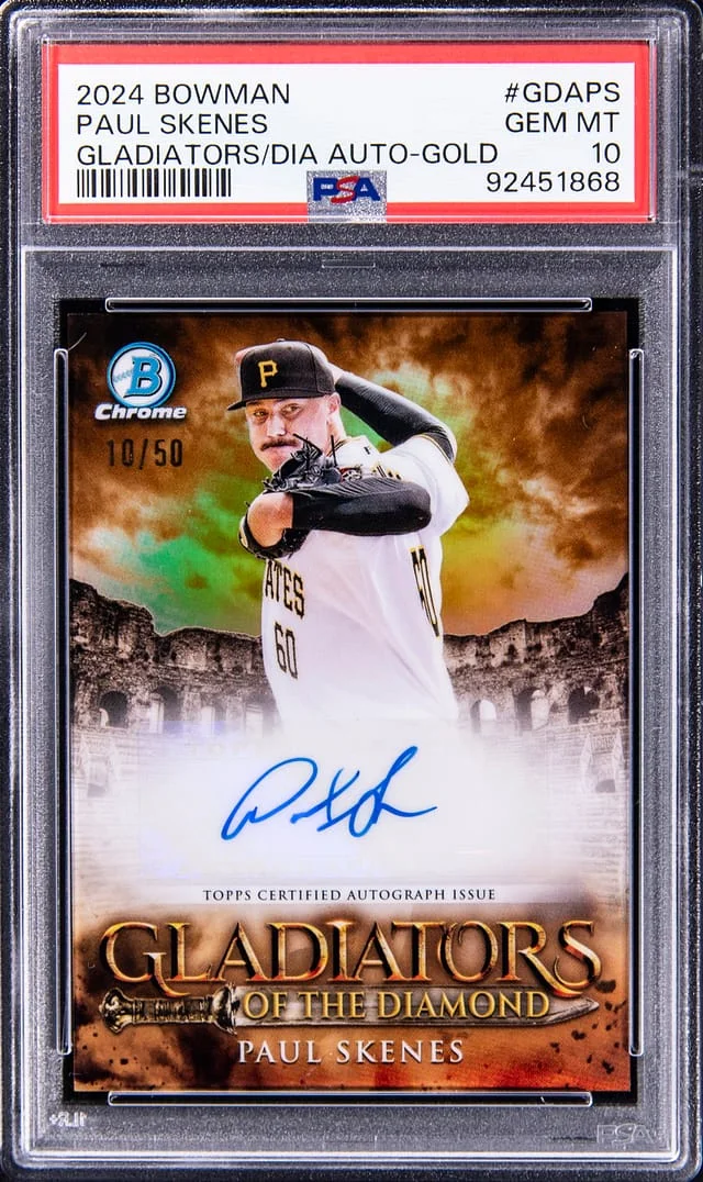 2024 Bowman Paul Skenes Gladiators of the DIamond Autograph Gold #GDA-PS card image