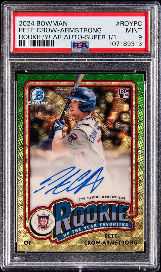 2024 Bowman Pete Crow-Armstrong of the Year Favorites Autographs Superfractor #ROY-PC card image