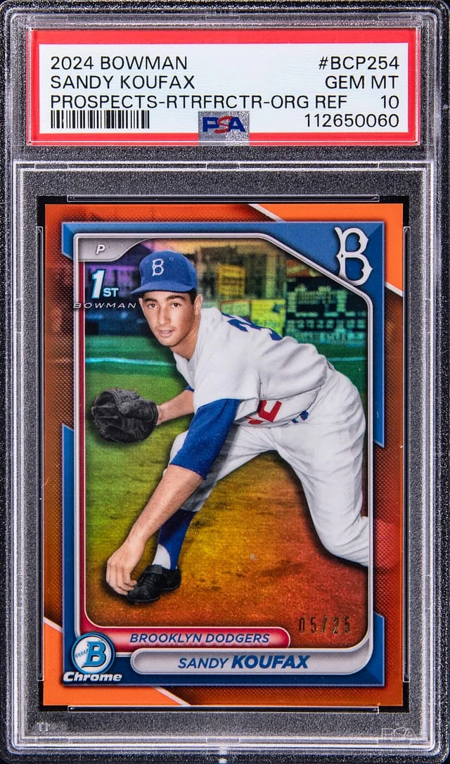 2024 Bowman Sandy Koufax Prospects Retrofractor Orange Refractor #BCP-254 card image