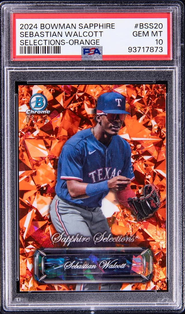 2024 Bowman Sebastian Walcott Sapphire Chrome Selections Orange #BSS20 card image