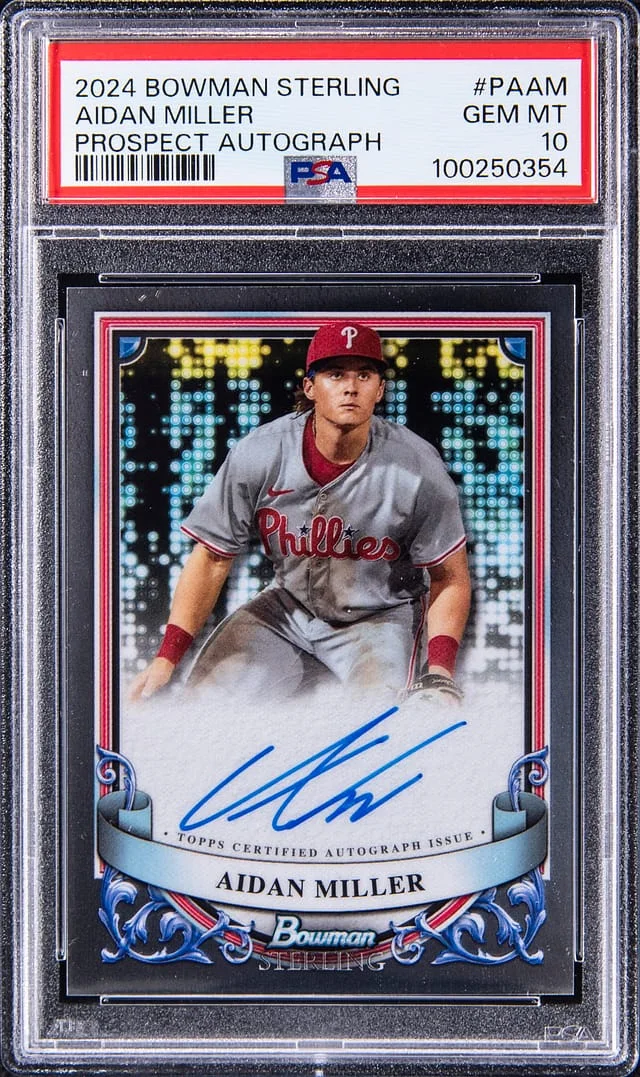 2024 Bowman Sterling Aidan Miller Prospect Autograph #PAAM card image