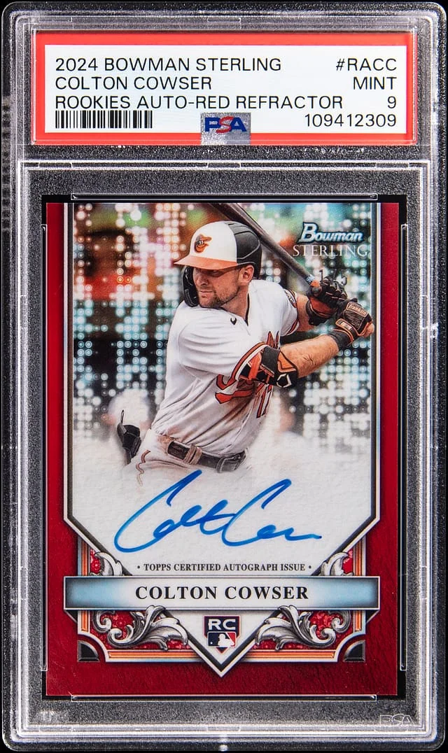 2024 Bowman Sterling Colton Cowser Rookies Autograph Red Refractor #RA-CC card image
