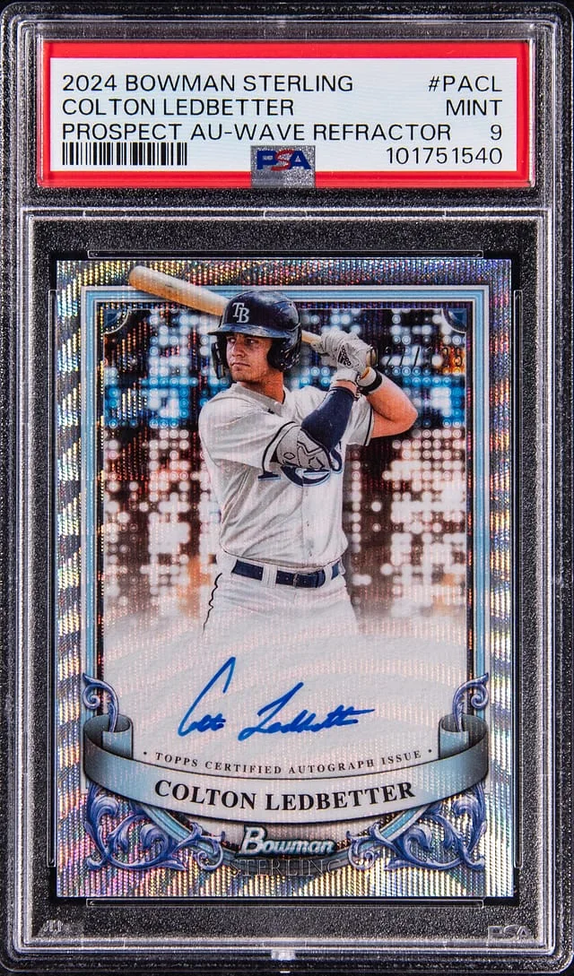 2024 Bowman Sterling Colton Ledbetter Prospect Autographs Wave Refractor #PA-CL card image