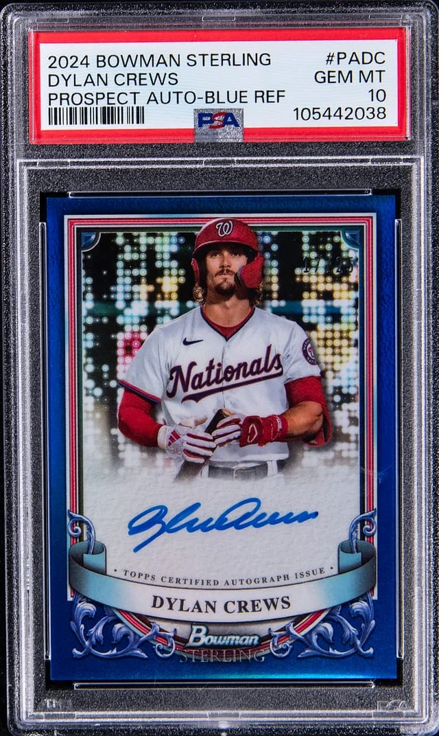 2024 Bowman Sterling Dylan Crews Prospect Autograph Blue Refractor #PA-DC card image