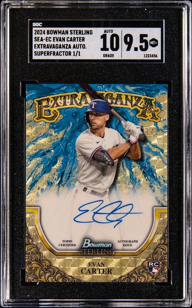 2024 Bowman Sterling Evan Carter Extravaganza Autograph Superfractor #SEA-EC card image