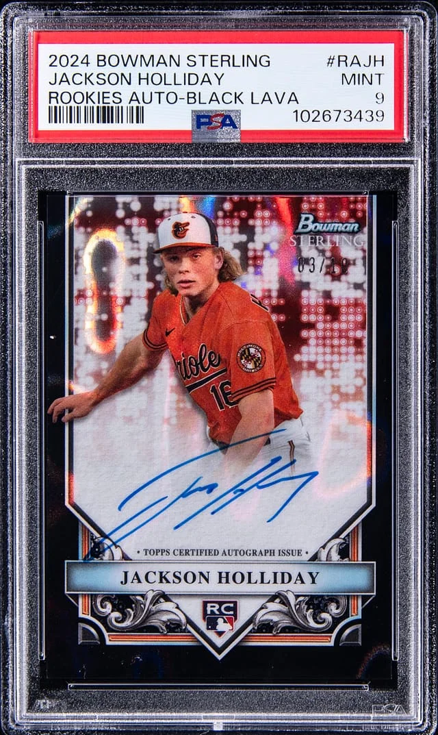 2024 Bowman Sterling Jackson Holliday Autographs Black Lava #RA-JH card image