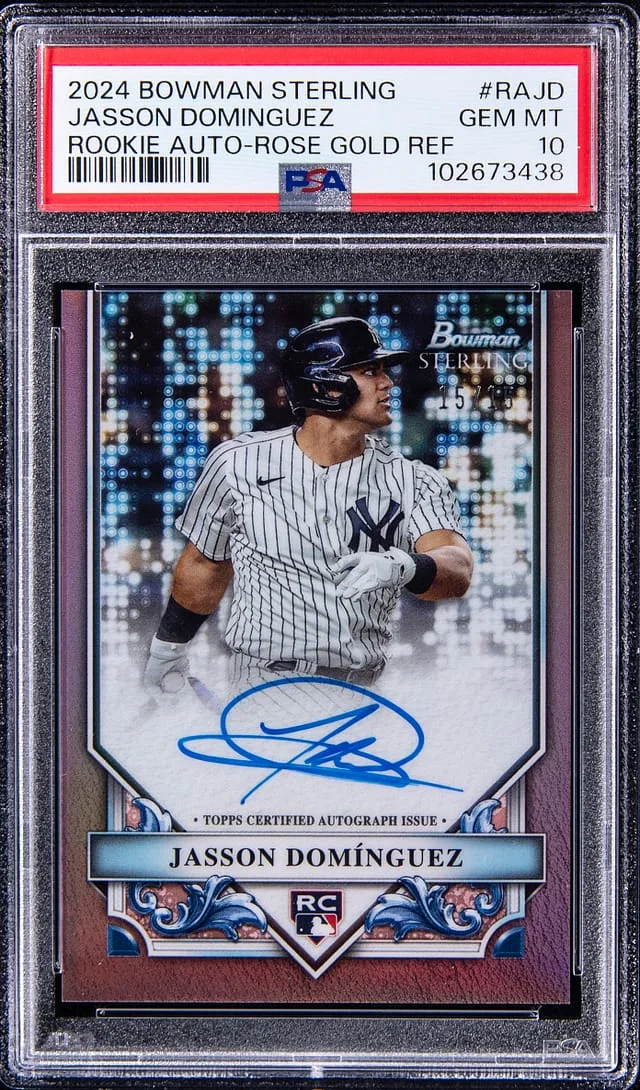 2024 Bowman Sterling Jasson Dominguez Autograph Rose Gold Refractor #RA-JD card image