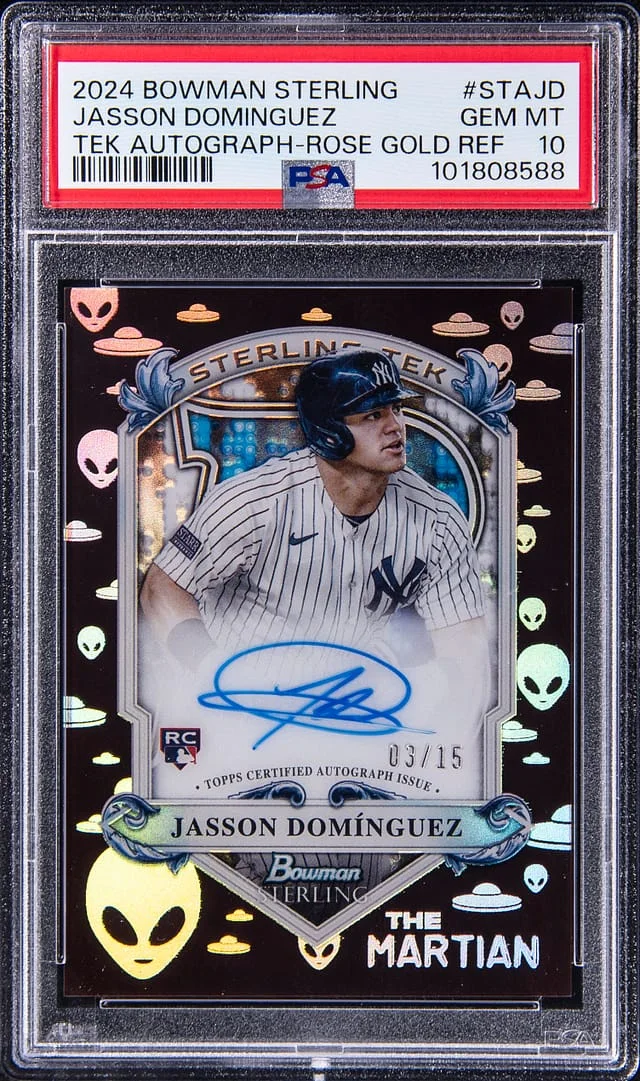 2024 Bowman Sterling Jasson Dominguez Tek Autograph Rose Gold Refractor #STA-JD card image