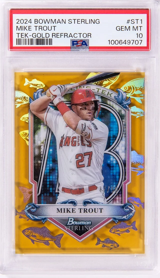 2024 Bowman Sterling Mike Trout Tek-Gold Refractor #ST-1 card image
