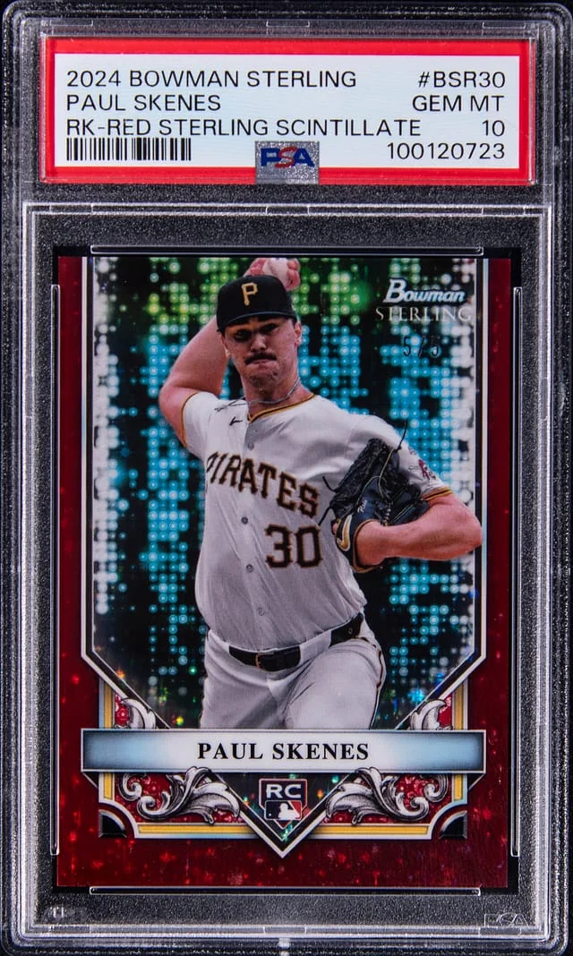 2024 Bowman Sterling Paul Skenes Rookies Red Sterling Scintillate #BSR-30 card image