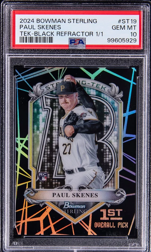 2024 Bowman Sterling Paul Skenes Tek Black Refractor #ST19 card image