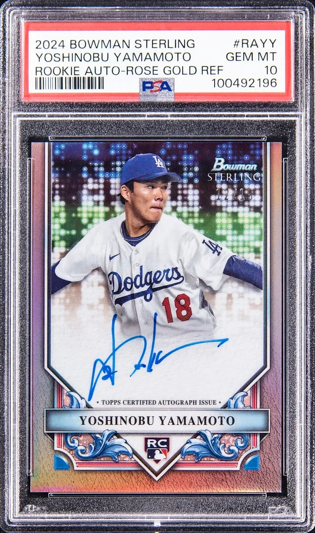 2024 Bowman Sterling Yoshinobu Yamamoto Autograph Rose Gold Refractor #RAYY card image