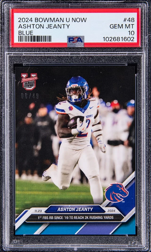 2024 Bowman University Ashton Jeanty Now Blue #48 card image