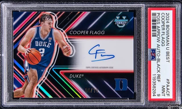 2024 Bowman University Best Cooper Flagg Possession Arrow Autograph Black Refractor #PAA-CF card image
