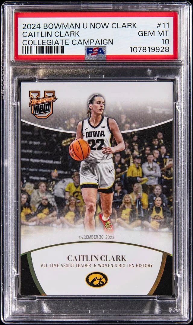 2024 Bowman University Caitlin Clark Now Clark Collegiate Campaign #11 card image