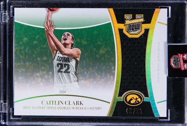 2024 Bowman University Caitlin Clark Now Relic Green #18-REL card image