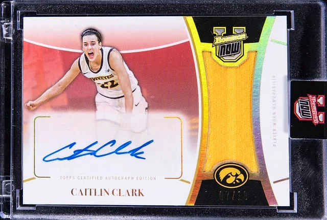 2024 Bowman University Caitlin Clark Now Autograph Relic #2-AUR card image