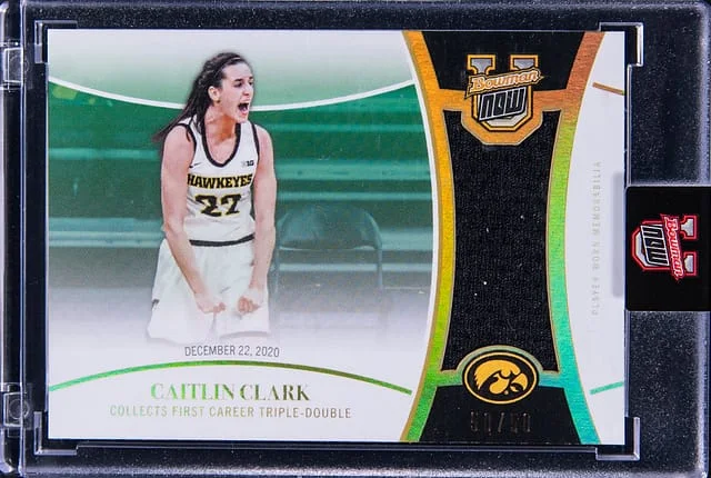 2024 Bowman University Caitlin Clark Now Relic Green #3-REL card image