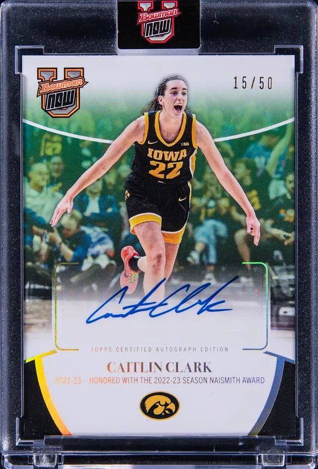 2024 Bowman University Caitlin Clark NOW Autograph #9-AUT card image