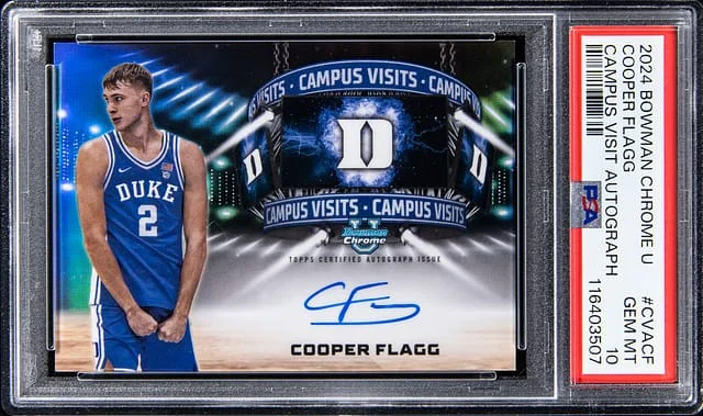 2024 Bowman University Chrome Cooper Flagg Campus Visit Autograph #CVACF card image
