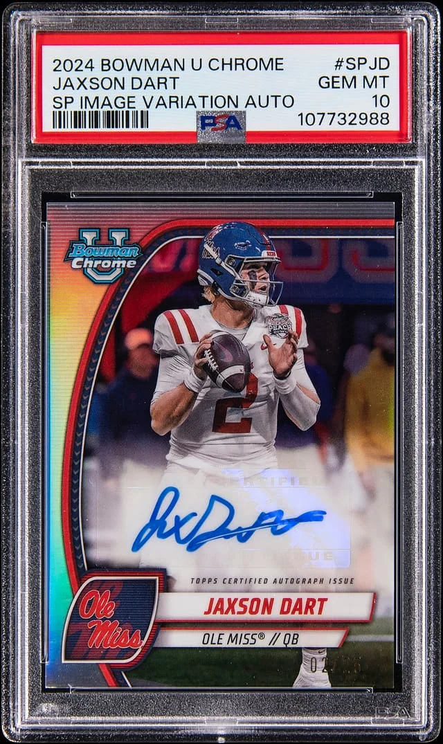 2024 Bowman University Chrome Jaxson Dart SP Image Variation Autograph #SP-JD card image