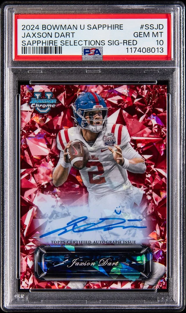 2024 Bowman University Jaxson Dart Sapphire Sapphire Selections Signatures Red #SS-JD card image