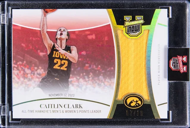 2024 Bowman University Now Relics Red#10-REL Caitlin Clark Relic - Topps Encased #no-number card image