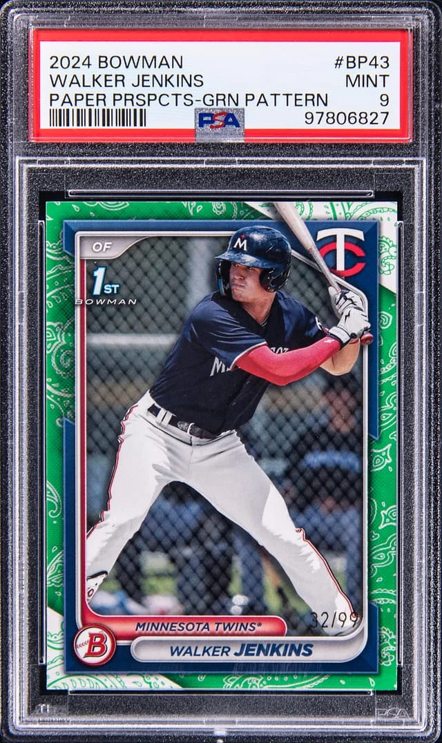 2024 Bowman Walker Jenkins Paper Prospects Green Pattern #BP-43 card image