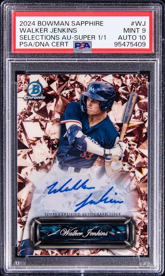 2024 Bowman Walker Jenkins Sapphire Edition Sapphire Selections Autographs SuperFractor #SSA-WJ card image