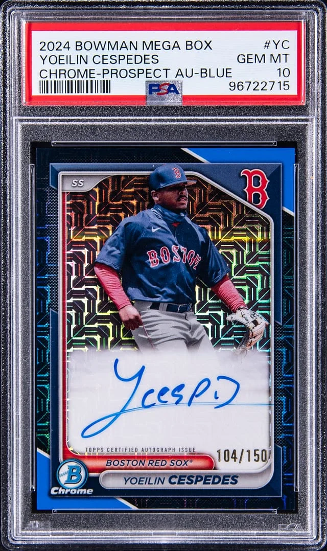 2024 Bowman Yoeilin Cespedes Mega Box Chrome Prospect Autograph Blue #BMA-YC card image