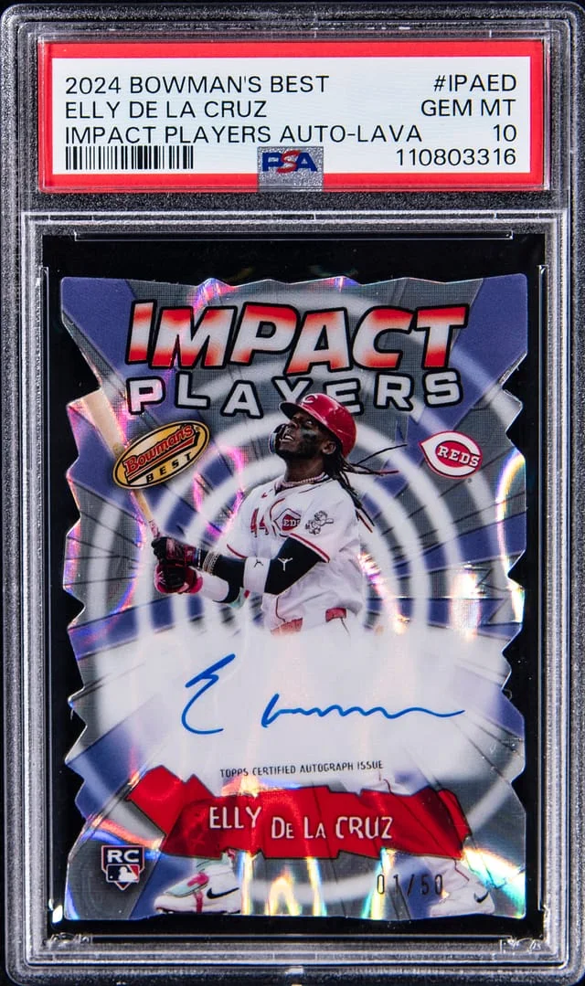 2024 Bowman's Best Elly De La Cruz Impact Players Autographs Lava Refractor #IPA-ED card image
