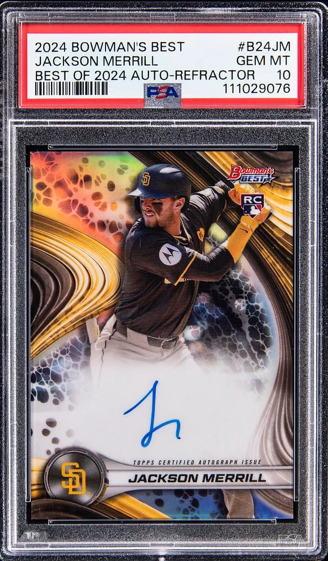 2024 Bowman's Best Jackson Merrill Best of 2024 Autograph Refractor #B24-JM card image