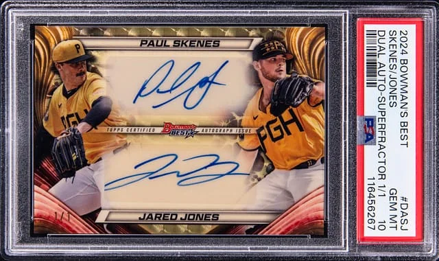 2024 Bowman's Best Paul Skenes/Jared Jones Dual Dual Autograph Superfractor #DA-SJ card image