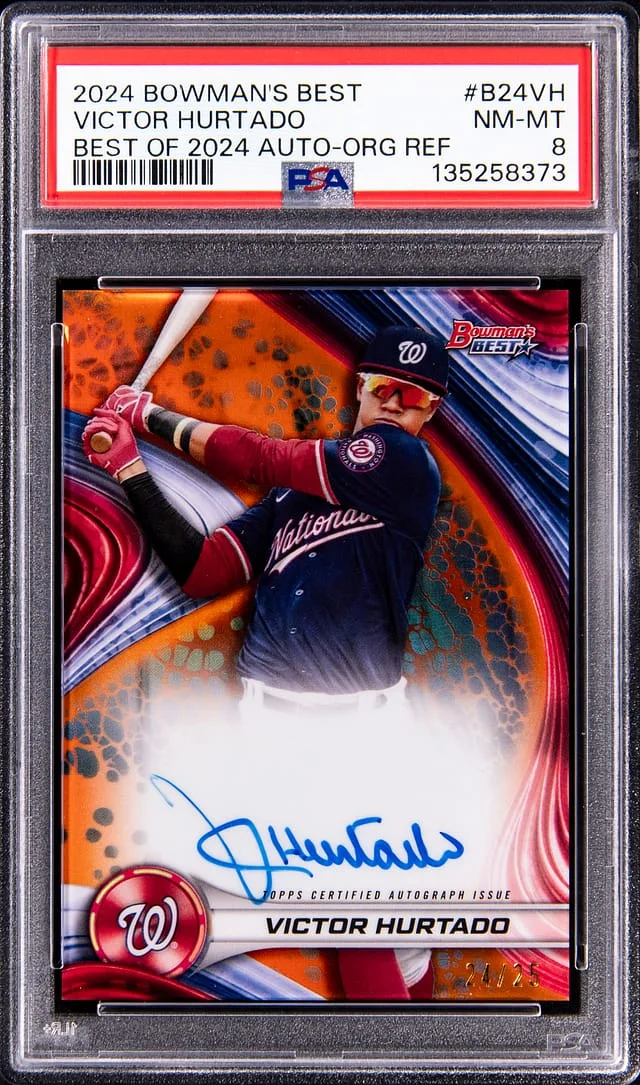 2024 Bowman's Best Victor Hurtado Best of 2024 Autograph Orange Refractor #B24-VH card image