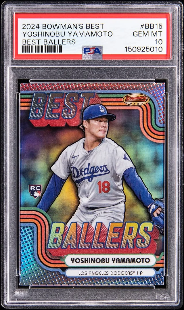 2024 Bowman's Best Yoshinobu Yamamoto Best Ballers #BB-15 card image
