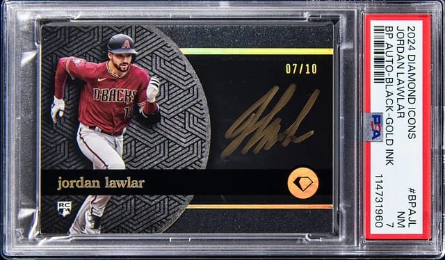 2024 Diamond Icons Black Polychromatink Autograph Black Gold Ink Jordan Lawler #BPAJL card image