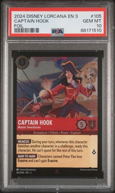 2024 Disney Lorcana En 3-Into The Inklands Foil Captain Hook - Master Swordsman #105 card image