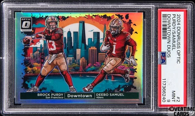 2024 Donruss Optic Brock Purdy/Deebo Samuel Downtown Duos #2 card image