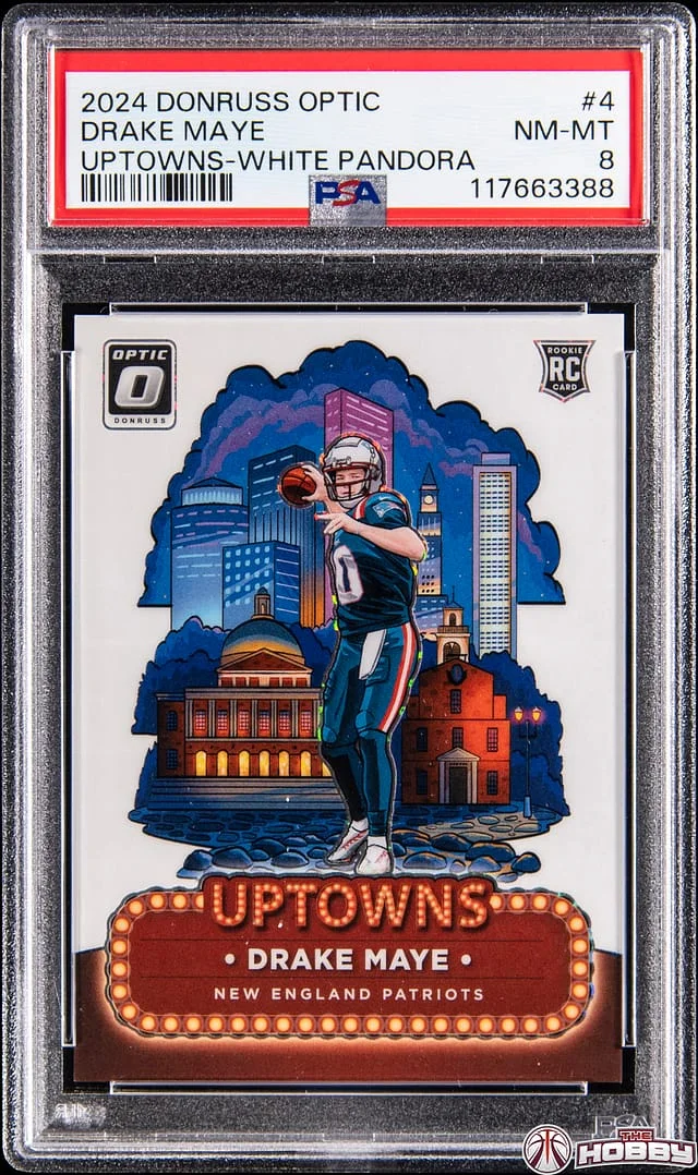 2024 Donruss Optic Drake Maye Uptowns White Pandora #4 card image