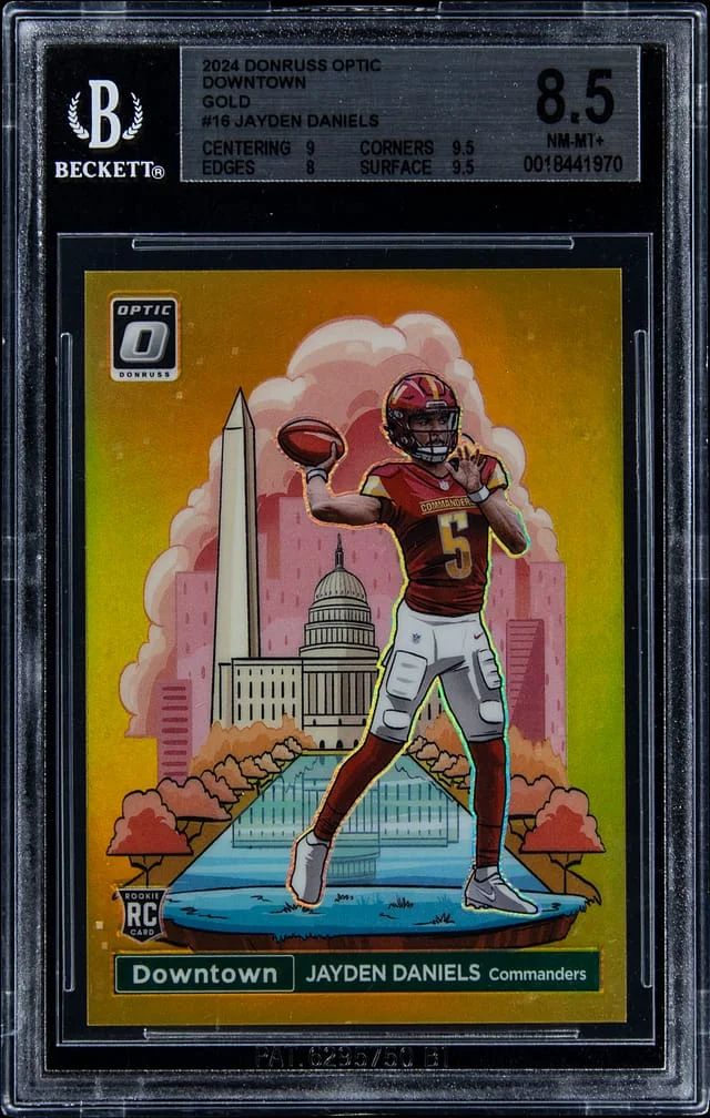 2024 Donruss Optic Jayden Daniels Downtown Gold #16 card image
