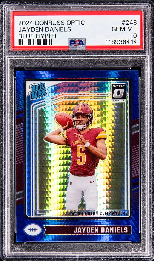 2024 Donruss Optic Jayden Daniels Blue Hyper #248 card image